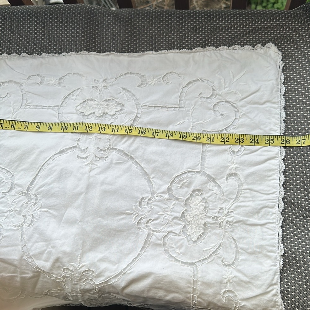 SIMPLY SHABBY CHIC White Embroidered Lace Pillowcase Throw Pillow Cover OS - Picture 5 of 7